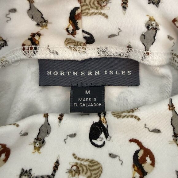 Northern Isles Cat Print Turtleneck Women's M 100% Cotton Royal Cat & Mouse - Picture 4 of 10